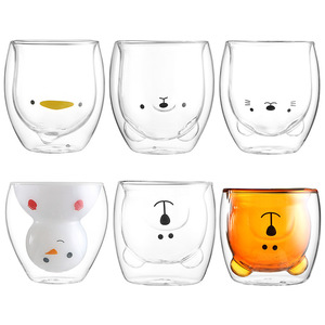 Venda quente Bonito Gato Urso Café Leite Copos Copo De Vidro Borosilicato Colorido Adequado Para Uso Doméstico - Product Image 1