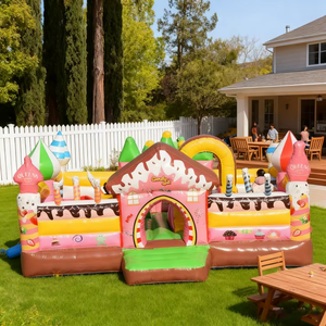 Château gonflable personnalisé écologique en PVC de 0,55 mm d'épaisseur avec toboggan, capacité de 500 kg, <span class=keywords><strong>pour</strong></span> 5 à 20 personnes, idéal <span class=keywords><strong>pour</strong></span> les anniversaires d'enfants - Product Image 6