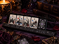 Jeu de Mahjong Américain Gothique en Porcelaine Bleue – Tuiles de Mahjong Premium – Cadeau de Jeu de Collection pour Halloween pour Adultes et Amateurs de Mahjong