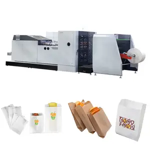 Máquina productora de bolsas de transporte de papel inferior en V de fácil funcionamiento de marca ROKIN en China