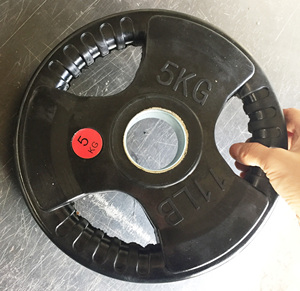Resistente presa da 2 pollici in gomma peso piastre da 20kg Set per l'allenamento della forza nella palestra di casa comprende 10kg e 20kg piastre - Product Image 5