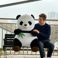 Ours géant chinois personnalisé, grande taille, peluche panda super douce en coton PP pour le soulagement du stress et les mariages