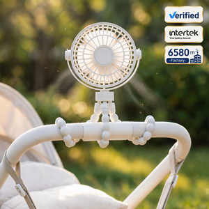 Ventilateur portable flexible pour siège auto bébé, trépied, 3 vitesses réglables, léger, faible bruit, batterie/USB, mini ventilateur de bureau - Product Image 1