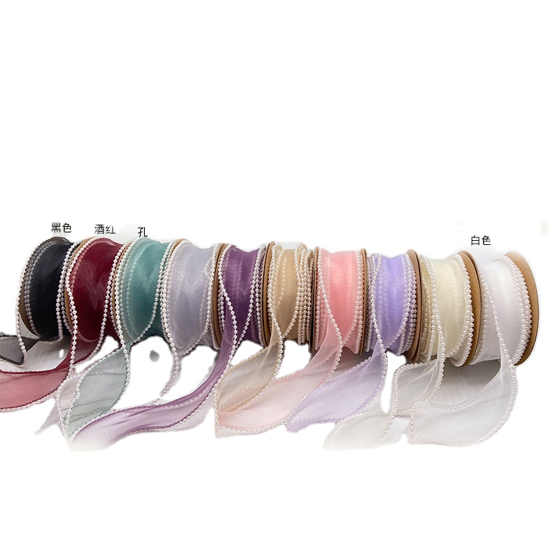 XiangHeng 2022 Factory Direct Sale New Pearl Fishtail Ribbon Wave Yarn Ribbon Flower Shop Gift Baking Wrap Ribbon