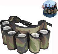 Lot de 6 porte-canettes de bière isothermes et imperméables réglables en tissu Oxford, porte-canettes de taille portable pour hommes, personnalisable