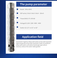Pompes submersibles centrifuges multi-étages en acier inoxydable pour puits profonds, haute efficacité, faible bruit, norme NEMA pour