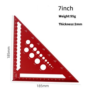 Équerre triangulaire de charpentier de 7 pouces, jauge de marquage, règle de mesure pour la construction - Product Image 2
