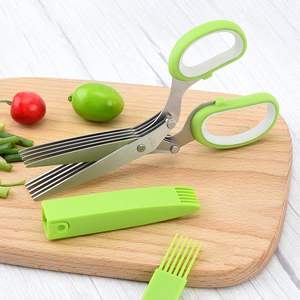 Ciseaux de cuisine professionnels multifonctions en acier inoxydable de 7,5 pouces avec 5 lames, ciseaux à herbes avec peigne - Product Image 2