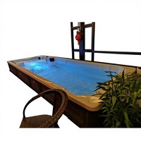 Bain à remous extérieur de luxe au design moderne avec dossier haut, grande piscine spa et accessoires de drainage pour piscine spa