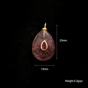 <span class=keywords><strong>Pendentif</strong></span> tendance <span class=keywords><strong>en</strong></span> pierre naturelle plaqué <span class=keywords><strong>or</strong></span> pour la fabrication de bijoux DIY, avec breloques <span class=keywords><strong>en</strong></span> cristal de fraise, agate noire <span class=keywords><strong>et</strong></span> <span class=keywords><strong>jade</strong></span> - Product Image 4
