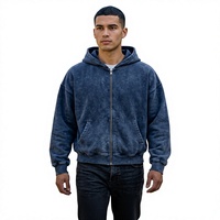 Sweat à capuche personnalisé imprimé, veste zippée épaisse en molleton de coton 500 g/m², chaud pour l'hiver, couleur unie, haut de gamme