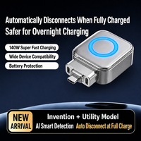 Adaptateur de charge rapide 140W avec coupure automatique, séparateur de charge rapide AI, prend en charge tous les appareils Type-C