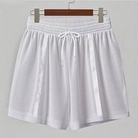 Shorts de sport d'été pour hommes à taille élastique, avec design ajouré, grande taille, en maille rayée