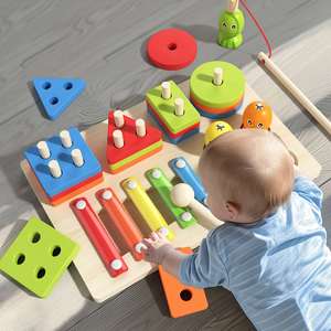 Juguete Sensorial Multifuncional 3 en 1 para Bebés, Tablero de Actividades Montessori para el Desarrollo de la Motricidad Fina, para Niños de 1 Año - Product Image 5