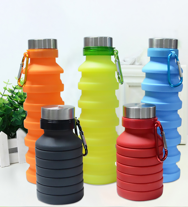New Products 2022 Foldable Portable Fitness Drinking Water Bottle Collapsible Silicone Water Bottle For Kids