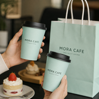 Gobelets en papier à double paroi biodégradables et écologiques de 8 oz avec couvercle, logo personnalisé imprimé pour café chaud/café à emporter