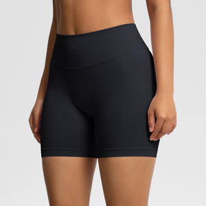 Shorts de yoga sans couture pour femmes, taille haute, côtelés larges, dos en V, effet fessier galbé, extensibles, pour la course, le cyclisme et le fitness – Vente en gros - Product Image 4