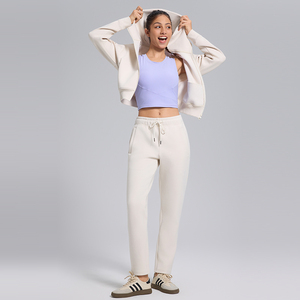 Autunno inverno alta qualità 390gsm morbido tessuto caldo Casual giacca Fitness <span class=keywords><strong>felpa</strong></span> <span class=keywords><strong>con</strong></span> cerniera <span class=keywords><strong>felpa</strong></span> a maniche lunghe <span class=keywords><strong>felpa</strong></span> <span class=keywords><strong>con</strong></span> <span class=keywords><strong>cappuccio</strong></span> - Product Image 4