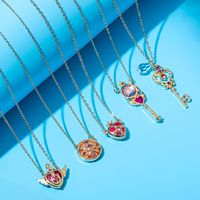 Accesorios de joyería de moda lindo colgante de varita mágica SAKURA Card Captor Sailor Moon Collar para niñas