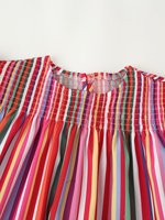 Ensemble femme 2026 : Nouvelle chemise décontractée à rayures imprimées et jupe midi rétro rayée pour femme