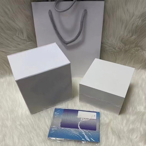 Boîte à montre de luxe blanche à fente unique, ensemble complet d'emballage pour montre avec sac cadeau, carte et certificat, boîte en bois avec logo personnalisé - Product Image 5