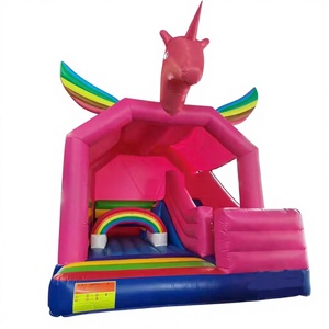 Château gonflable licorne de qualité commerciale pour enfants, avec toboggan, pour fêtes en plein air - Product Image 1
