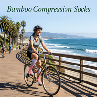 Chaussettes de compression pour la récupération après la course, Coolmax, séchage rapide, soutien de la voûte plantaire, écologiques, respirantes, hauteur genou, chaussettes de sport personnalisées OEM