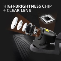 Lumière de bienvenue universelle pour voiture à LED, ailes d'ange, lumière de courtoisie, projecteur, lumière d'avertissement de porte de voiture à LED, lampe de tapis, 2 pièces/ensemble