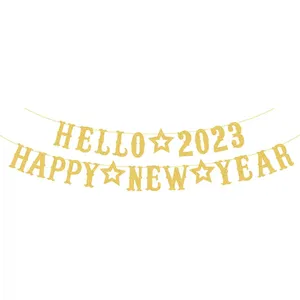 สวัสดี2023สุขสันต์วันคริสต์มาสปีใหม่ตกแต่งวันส่งท้ายปีเก่ากระดาษสีชมพูลายต้นหอม - Product Image 5