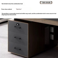 Bureau de travail moderne en bois, poste de travail informatique modulaire avec tiroirs, mobilier de bureau à domicile