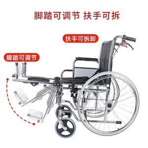 Silla de Ruedas Manual Kaiyang KY902 con Marco de Acero, Asiento de PU, Reposabrazos, Reposapiés Desmontables y Ajustables para Uso Hospitalario y Doméstico - Product Image 2