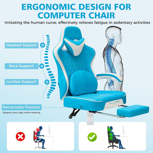 Échantillon gratuit, chaise de jeu personnalisable à dossier haut, chaise de jeu pour ordinateur, chaise de sport électronique avec repose-pieds - Product Image 3