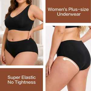 Produttore di biancheria intima invisibile a costine elasticizzata, taglie inclusive, <span class=keywords><strong>slip</strong></span> senza cuciture plus size per <span class=keywords><strong>donna</strong></span> - Product Image 2