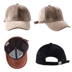 Casquettes de baseball en velours uni pour hommes et femmes, épaisses, chaudes, tendance, pour le sport, personnalisables - Product Image 4
