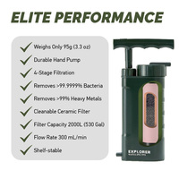 Filter Air Keramik UF Explorer Small Outdoor Survival 0.01 Mikron Pemurni Air Portabel Sumber Daya Manual