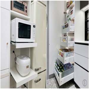 Armoire de cuisine en bois massif au design simple et de couleur claire, ensemble d'armoires de cuisine Shaker - Product Image 2