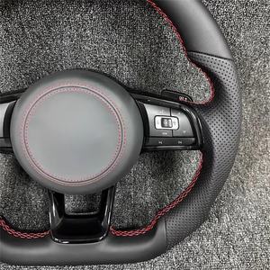 Para Volkswagen VW <span class=keywords><strong>Polo</strong></span> Golf 6 GTD Jetta Tiguan Passat B7 B8 Gti Gts R Gtd Golf7 Mk7 volante de cuero completo accesorios de coche - Product Image 2