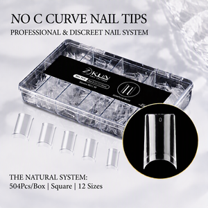 Unghie Finte Professionali Morbide French Tip Senza Curva a C, Personalizzate, Medie, a Mezza Copertura, Quadrate, French Tip, Vendita all'Ingrosso - Product Image 1