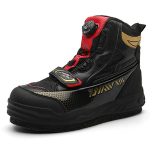 Fishing Shoes Men Waterproof Non Slip Mid Top Breathable Rock Climbing Sea Fishing With Rotating Buckle Black - Product Image 5
