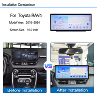 Autoradio Android 15 de 16 pouces avec navigation GPS pour Toyota RAV4 2016-2024, CarPlay sans fil, Android Auto, lecteur multimédia