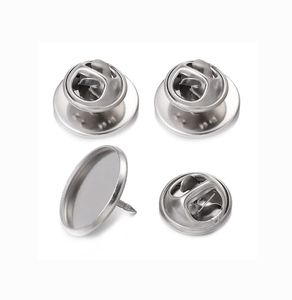 Base de plateau de réglage de broche en acier inoxydable Épingle de revers vierge Cabochon Badge Épingle <span class=keywords><strong>Lunette</strong></span> avec <span class=keywords><strong>papillon</strong></span> Retour Épingle d'embrayage Résultats - Product Image 1