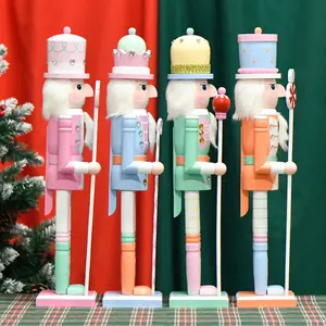 Hermoso 50CM colorido caramelo Cascanueces regalo de Navidad y decoración del hogar