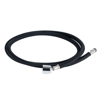Tuyau d'évier noir moderne super flexible avec raccord rapide F1/2 pivotant à 360 degrés, en nylon tressé PE/EPDM pour salle de bain et cuisine