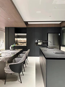 Muebles de Cocina Modernos Personalizados de Madera Sólida con Isla y Encimera de Mármol, Almacenamiento Premium para Cocinas de Lujo - Product Image 3