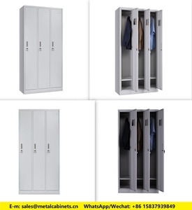 Semitree — <span class=keywords><strong>casier</strong></span> métallique à 3 portes <span class=keywords><strong>pour</strong></span> bureau industriel, garde-robe en acier, armoire de dressing, avec serrure et fer à manteau - Product Image 5