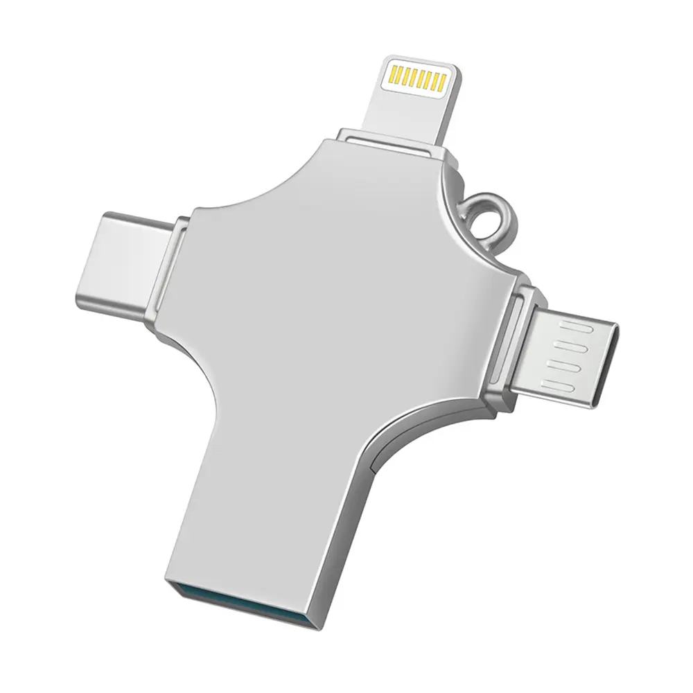 Amazon Hotsell Fotostick Type-C Kruis 4 In 1 Metalen Flash Drive 3.0 Memory Stick Compatibel Voor Iphone / Ipad Flash Drive