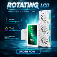 Pendingin CPU Thermalright Dynamic Vision 360 ARGB Putih dengan Layar LCD Berputar, Kipas 120mm, Tembaga Aluminium, 4 Pin untuk Casing Komputer