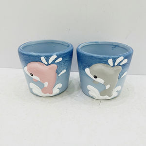 Dessin animé Animal bonsaï décoration de jardin intérieur succulent jardinière <span class=keywords><strong>Pot</strong></span> Mini Pots de fleurs en céramique animaux marins Pots de bureau Vases - Product Image 2