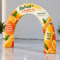 Support d'affichage portable en aluminium à structure arquée en tissu tendu, impression graphique personnalisée, pour événements extérieurs, stands publicitaires et portails de course