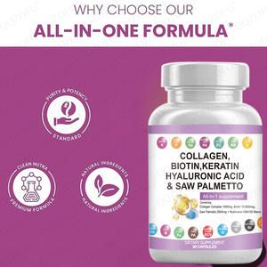 Suplemento de Colágeno Vegano en Cápsulas Orgánicas 1000mg Biotina 10000mcg Queratina <span class=keywords><strong>Saw</strong></span> Palmetto Ácido Hialurónico Vitaminas para Cabello, Piel y Uñas - Product Image 3